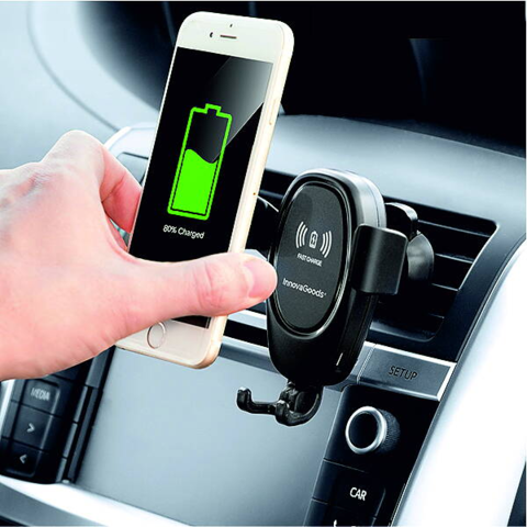 1207721-1 2 mobile phone holders with fast wireless charger (Qi)