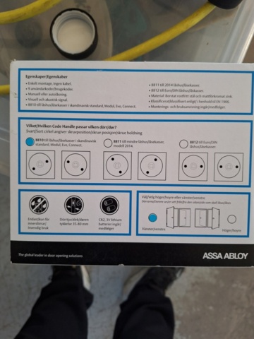 1208413-3 Dörrhantag Assa Abloy Kodlås 8810 HÖGER