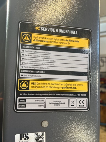 1178587-11 2-pillar lift 4000 kg - Pela Tools SF-C4000MS -2020