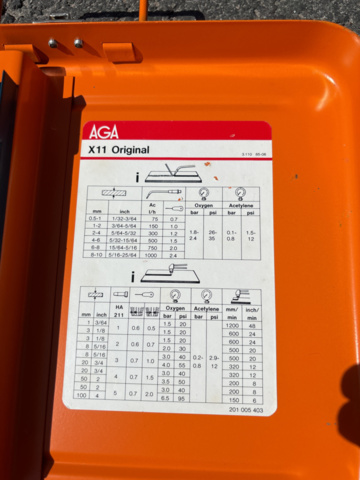 1137492-2 AGA X11 gas welding kit