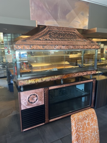 1144489-3 Charcoal grill with display & cooling bench