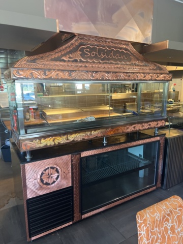 1144489-7 Charcoal grill with display & cooling bench