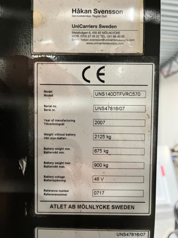 1199907-14 Truck Atlet UNS140DTFVRC570 - 2007