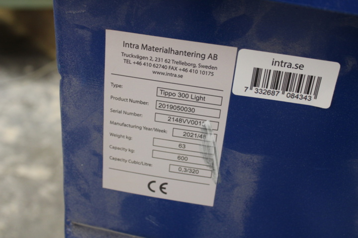 1152037-2 Tippable waste container Intra Tippo 300 light