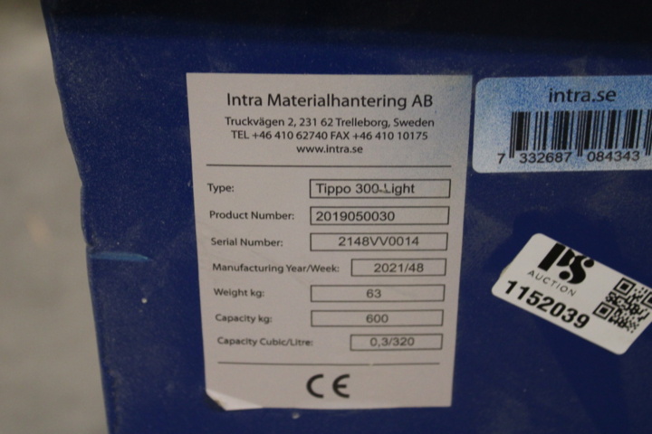 1152039-2 Tippable waste container Intra Tippo 300 light