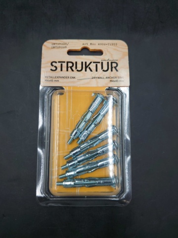 1210242-1 20 6-pack metal expanders. M4x45 mm- Shipping included