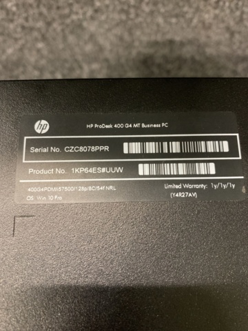 1093637-6 Desktop Pc HP ProDesk 400 G4 MT Business