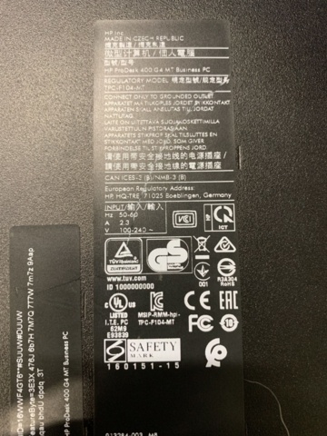 1093637-7 Desktop Pc HP ProDesk 400 G4 MT Business