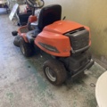 1137496-3 Husqvarna R13C riding mower with trailer