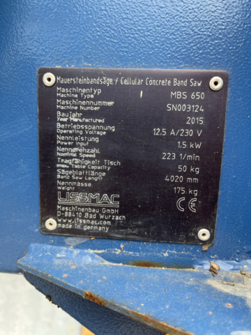 1208889-7 Band saw Lissmac MBS-650