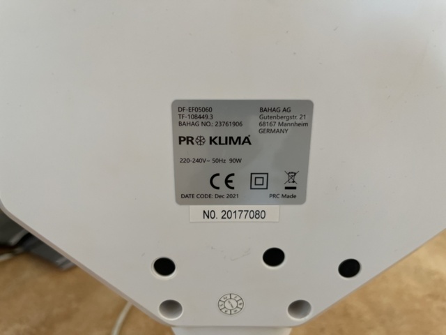 1132153-5 Column fan, Proklima DF-EF05060 -2021