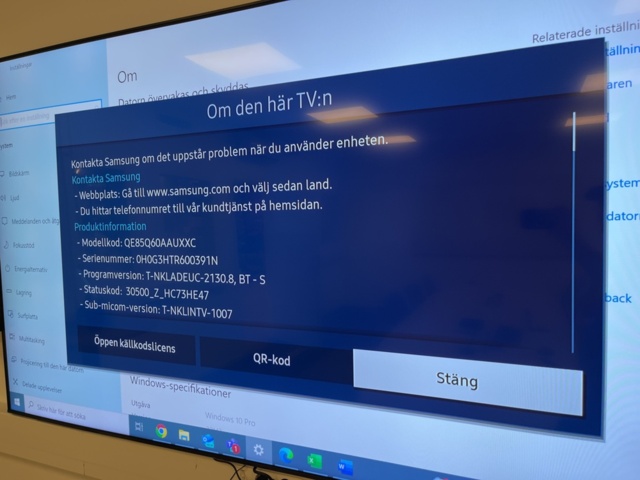 1132156-3 Smart-TV 85" 4K & konferensutrustning