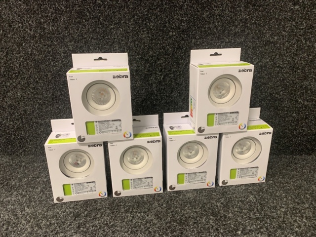 1210974-1 6 st Downlight Light Komplett 6,5W LED, Zebra