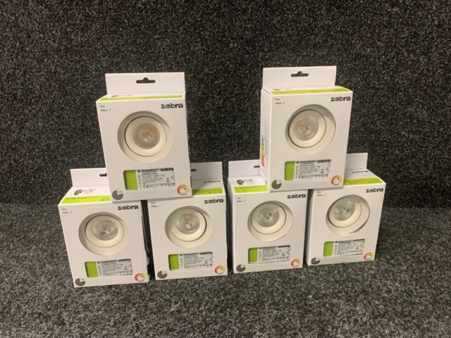 1211000-1 6 st Downlight Light 6W komplett LED, Zebra