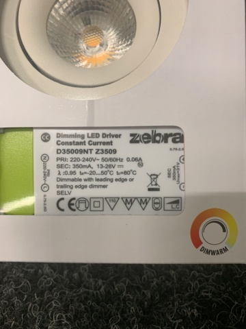 1211000-3 6 st Downlight Light 6W komplett LED, Zebra