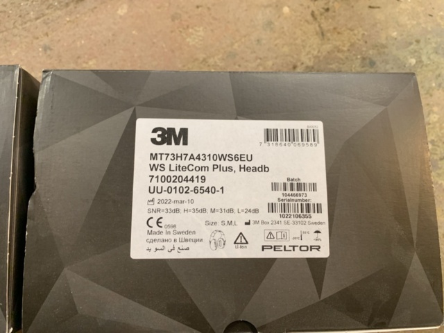 1068274-3 Hearing protection with com radio 3M Peltor WS LiteCom Plus