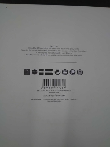 1212145-3 6 pcs Sagaform Pernilla Wahlgren Piccadilly Bowl Oven-safe White 25 cm - Shipping included