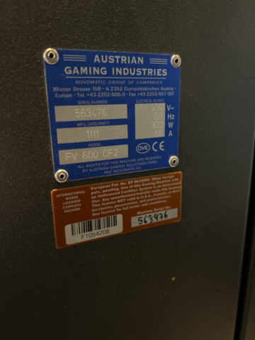 1151404-4 Slot machines 2 Novomatic FV 600 CF2 MULTI GAME