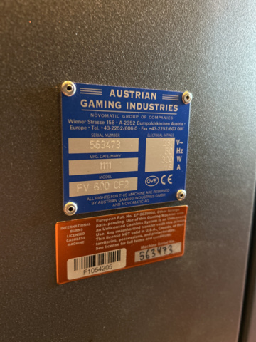 1151404-7 Slot machines 2 Novomatic FV 600 CF2 MULTI GAME