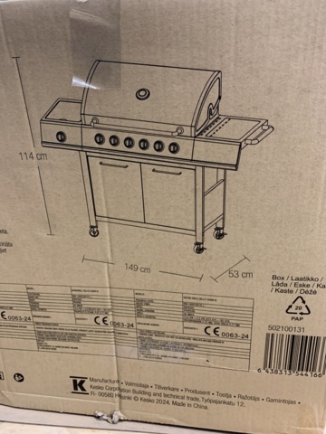 1212558-4 Gas grill Cello Cabin 6I