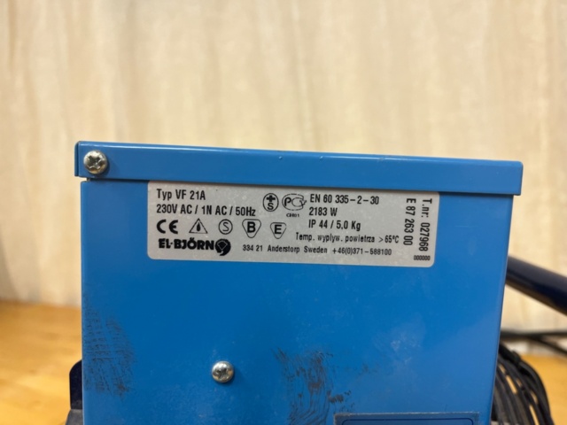 1140470-4 Byggfläkt El-Björn 2 kw