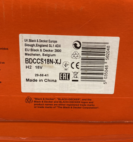 1213170-3 Cirkelsåg BDCCS18N-XJ Black & Decker