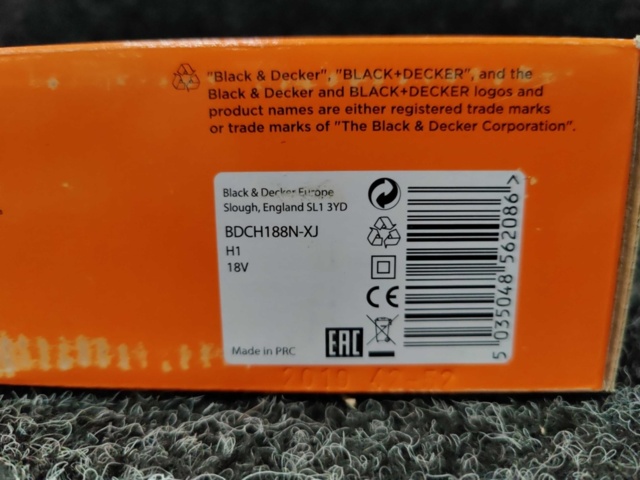 1213240-5 Slagborrmaskin Black & Decker BDCH188N-XJ