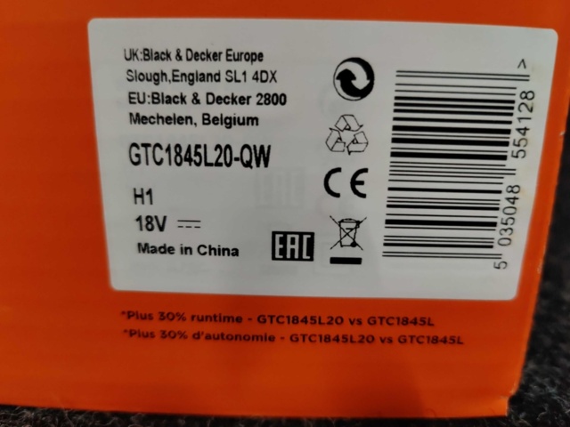 1213352-5 Häcksax Black & Decker GTC1845L20-QW 18V