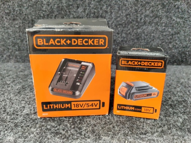 1213366-1 Quick charger Black & Decker BDC2A-QW & Battery Black & Decker BL2018-XJ 18V 2.0 Ah