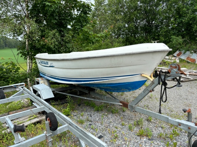 1134582-1 Quicksilver 410 boat with Fågelsta barge.