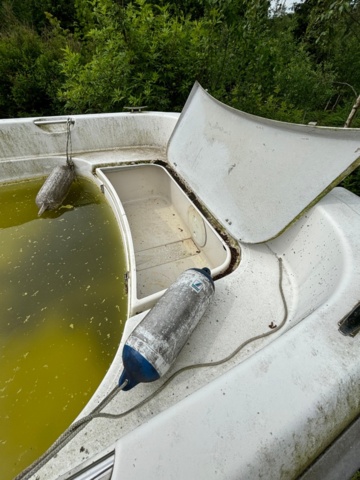 1134582-13 Quicksilver 410 boat with Fågelsta barge.