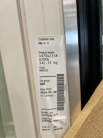 1213735-10 3 window parts, Velfac 1470x2258