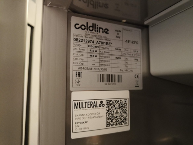 1129412-11 Freezer Coldline A70/1BE