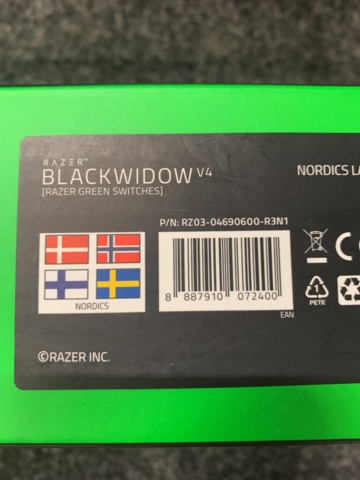1093673-3 Gaming keyboard azer BlackWidow V4 Green Switch (black)