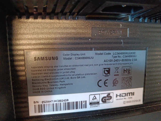 1130783-8 Computer monitor Samsung C34H890WJU