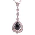 1214082-1 Necklace Hans D. Krieger 18K White Gold with Jet and Diamonds