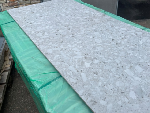 1214416-3 Terazzo light gray tiles / granite ceramics 50 sq.m