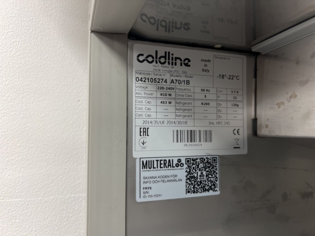 982775-3 Freezer stainless Coldline A70/1B