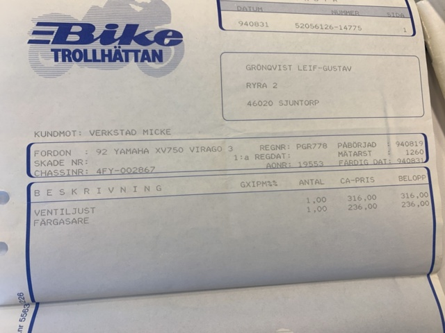 1214582-50 Yamaha XV750 Virago -1992