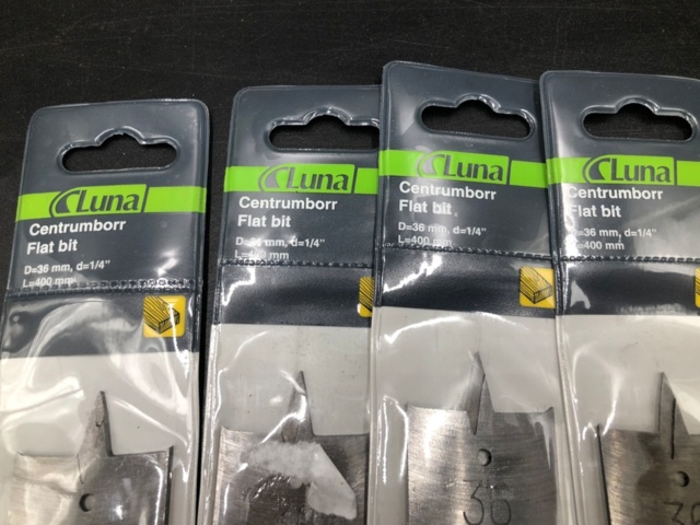 1215740-4 8 st Luna centrumborr med sexkantfäste  - Frakt ingår