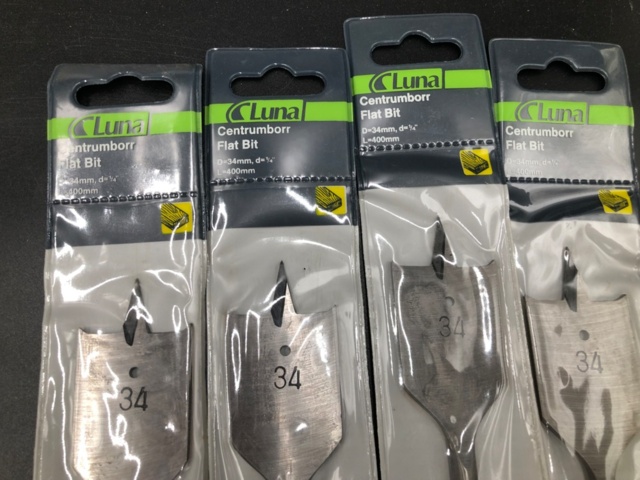 1215740-7 8 st Luna centrumborr med sexkantfäste  - Frakt ingår