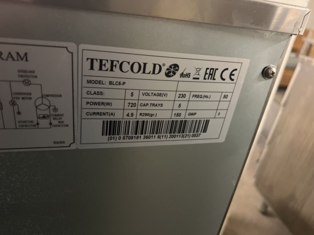 1177824-8 Blast chiller Tefcold BLC5-P - 2021