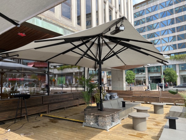 1086063-1 Parasol with mounted heating lamps 4 pcs - Caravita