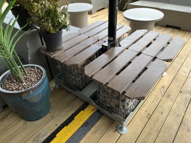 1086063-10 Parasol with mounted heating lamps 4 pcs - Caravita