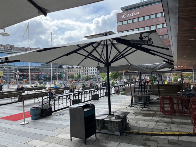 1086063-12 Parasol with mounted heating lamps 4 pcs - Caravita