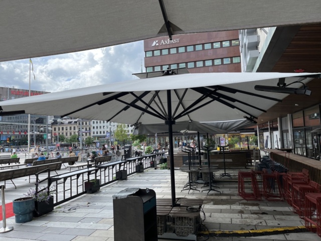 1086063-13 Parasol with mounted heating lamps 4 pcs - Caravita