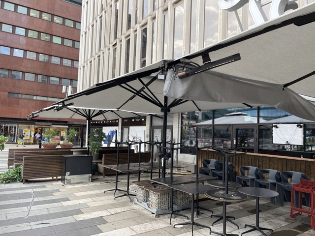 1086063-14 Parasol with mounted heating lamps 4 pcs - Caravita