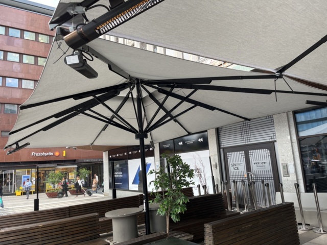 1086063-15 Parasol with mounted heating lamps 4 pcs - Caravita