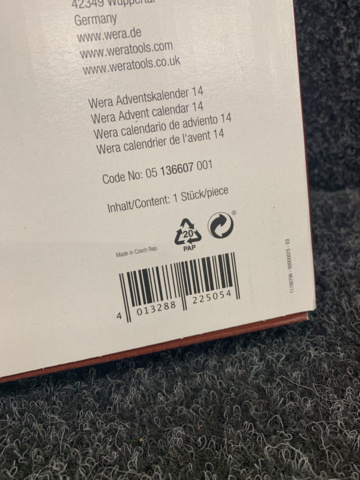 1216208-4 Advent calendar - 28-piece hand tool set Wera 136607