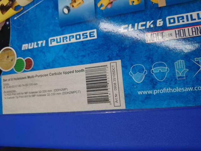 1210290-5 Pro-Fit hole saw set 10 pieces - Shipping included